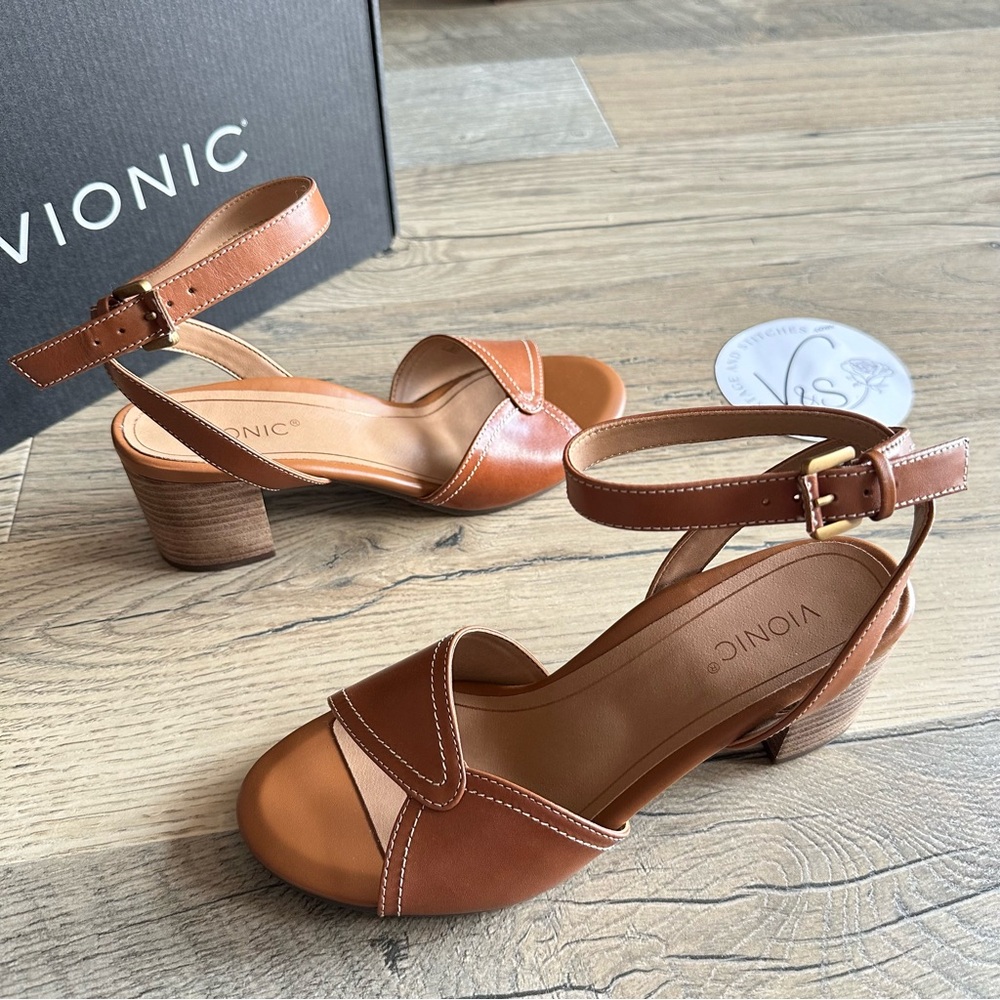 Vionic Isadora Women's Dressy Heeled Sandal Tan  7.5